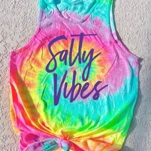 Beautiful Tie-dyed tank the colors pop size small